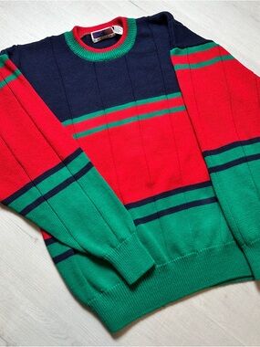 Vintage 90s GK Company Colorblock Striped Sweater